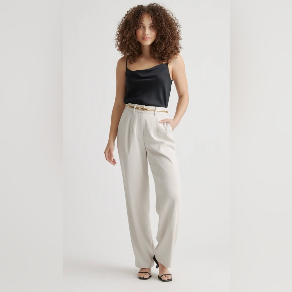 Quince Cream Wide-Leg Trousers